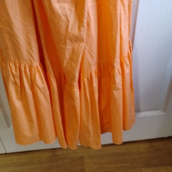 Misa Los Angeles Serafina Square Tie Shoulder Maxi Dress Tangerine Orange Medium - Picture 10 of 11